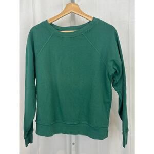 MATE Organic Cotton Pullover Sweatshirt Raglan Sleeve Crew Neck Green Size S